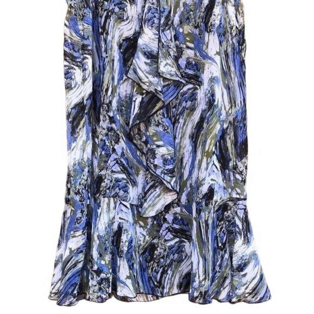 Kensie Marbled Blue Black Grey Shift Short Flowy Dress Size XL - Picture 3 of 8
